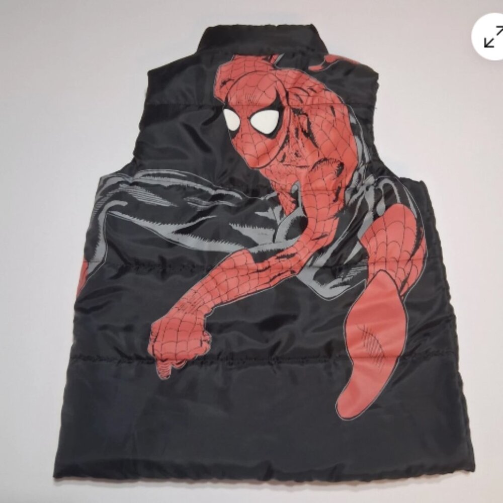 Marvel Spider-Man‎ Official Boys Puffer Vest 4T Black Zip Front Logo B17